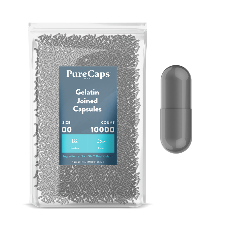 Size 00 Joined Metallic Gelatin Capsules