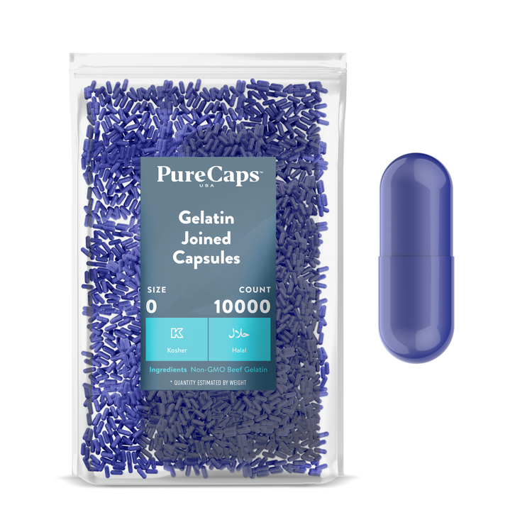 Size 0 Joined Metallic Gelatin Capsules