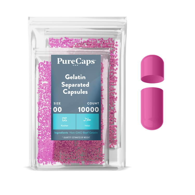 Size 00 Separated Solid Gelatin Capsules