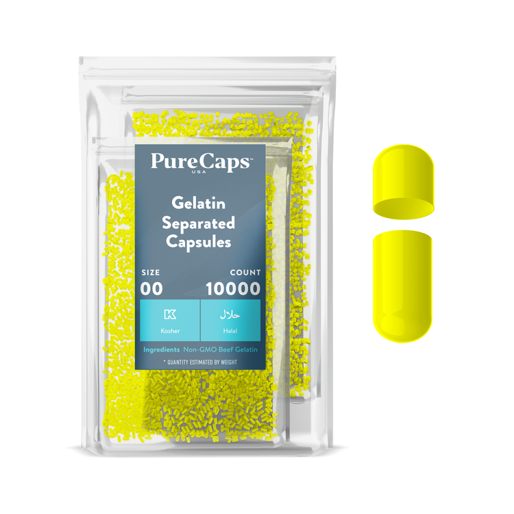 Size 00 Separated Solid Gelatin Capsules