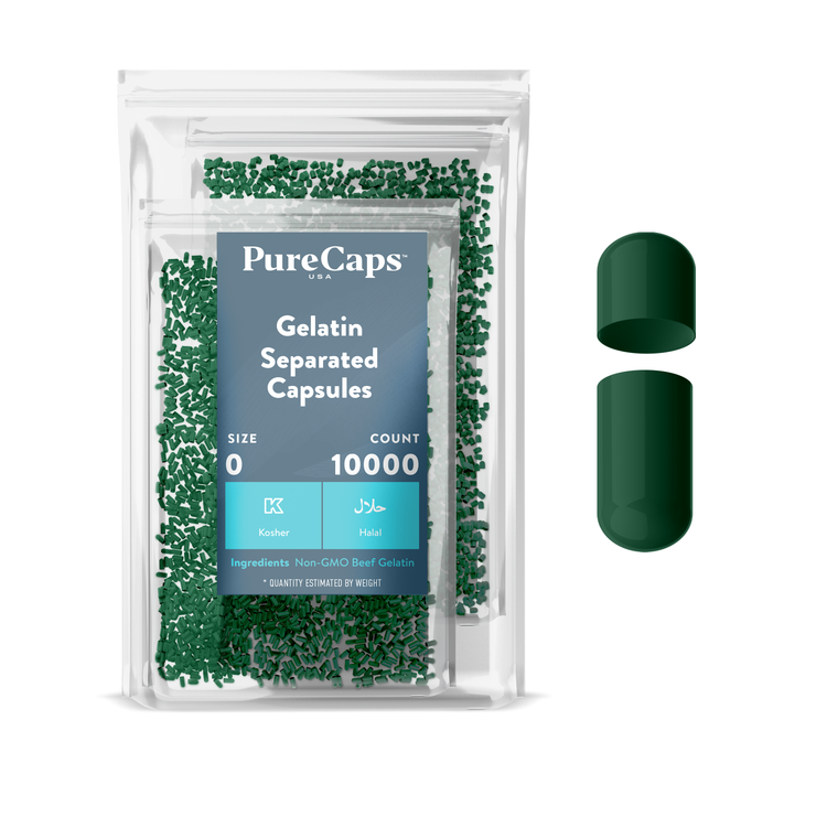 Size 0 Separated Solid Gelatin Capsules