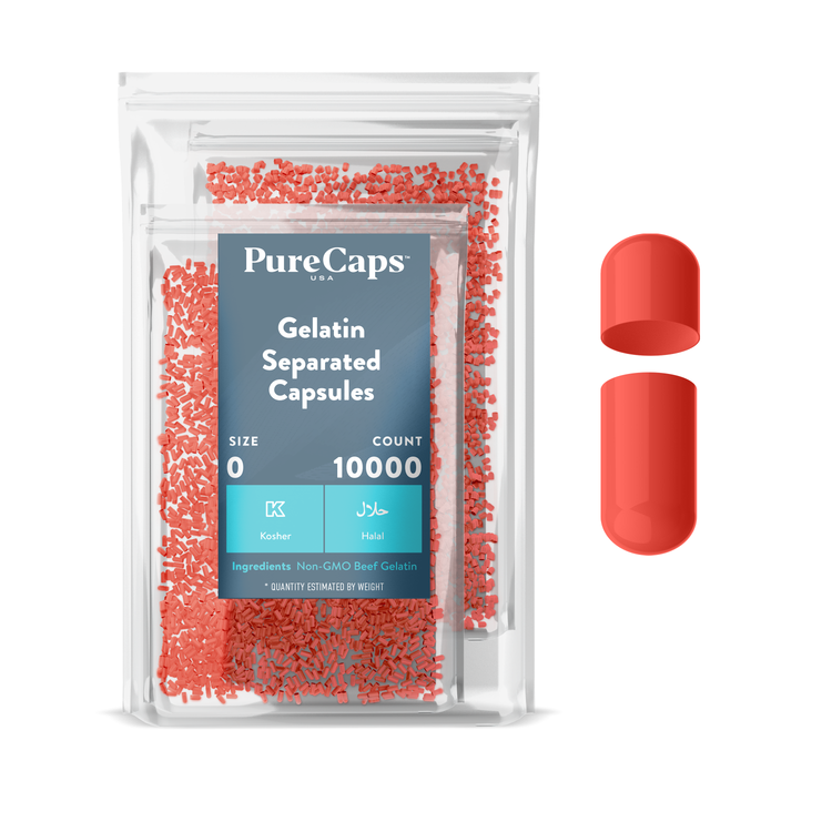Size 0 Separated Solid Gelatin Capsules