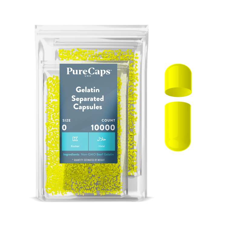 Size 0 Separated Solid Gelatin Capsules