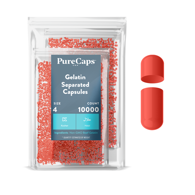 Size 4 Separated Solid Gelatin Capsules