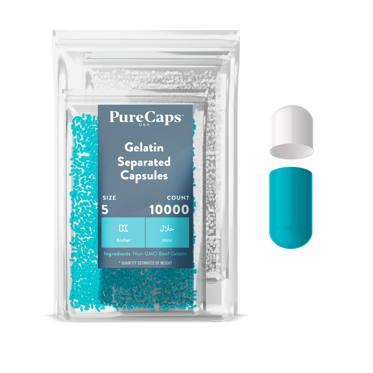 Size 5 Separated Two-Toned Gelatin Capsules