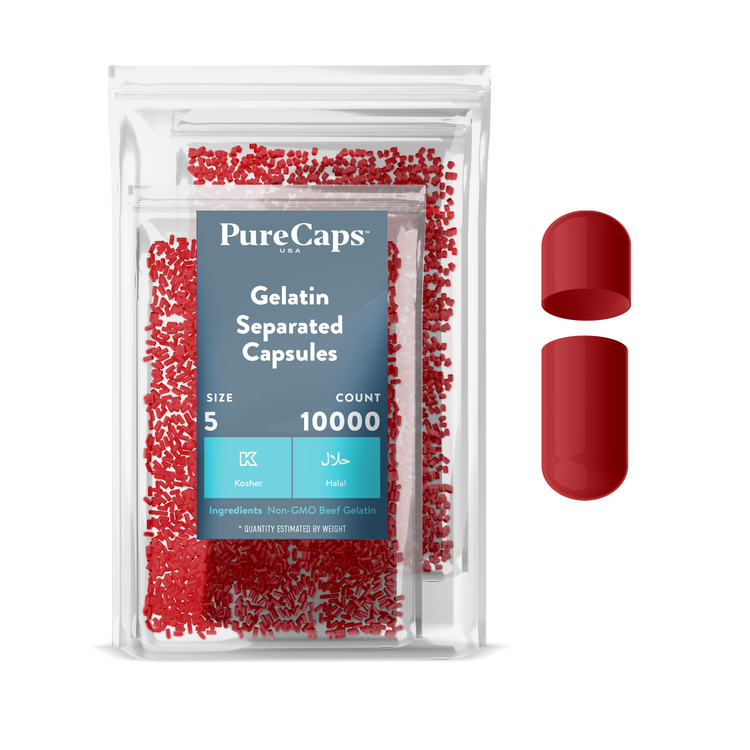 Size 5 Separated Solid Gelatin Capsules