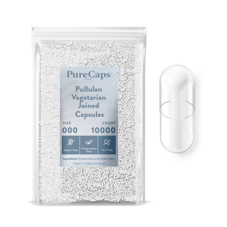 Size 000 Joined Clear Pullulan Capsules