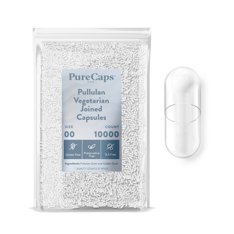Size 00 Joined Clear Pullulan Capsules