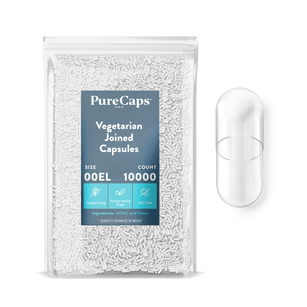 Size 00 Elongated Joined Clear Vegetarian Capsules