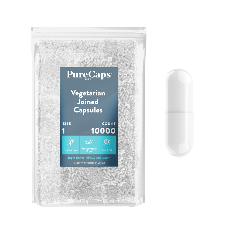 Size 1 Joined Solid Vegetarian Capsules
