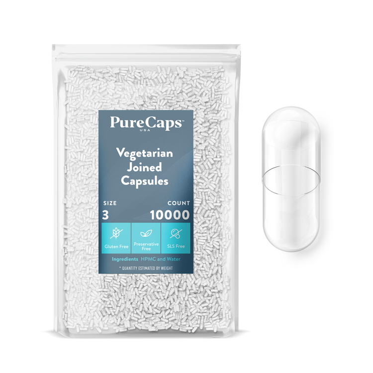 Size 3 Joined Clear Vegetarian Capsules