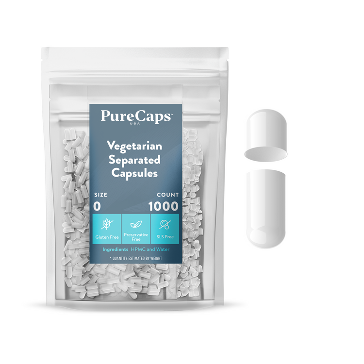 Size 0 Separated Solid Vegetarian Capsules