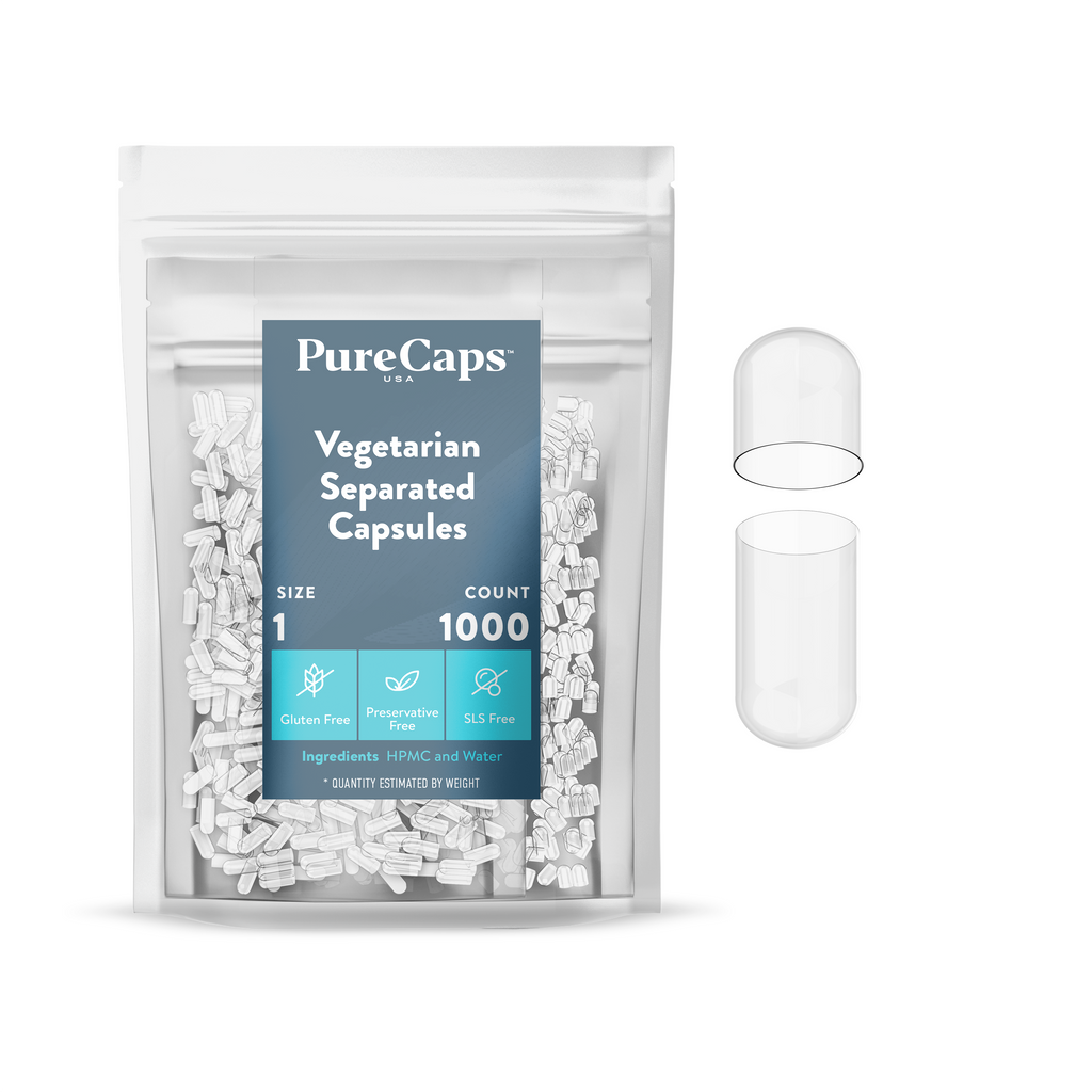 Size 1 Separated Clear Vegetarian Capsules