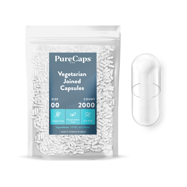 Size 00 Joined Clear Vegetarian Capsules