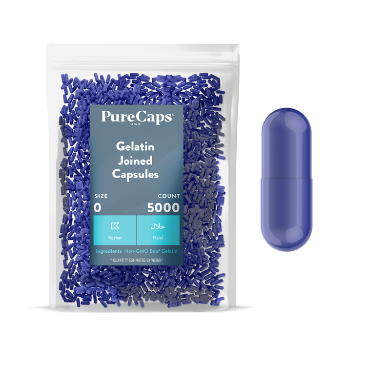 Size 0 Joined Metallic Gelatin Capsules