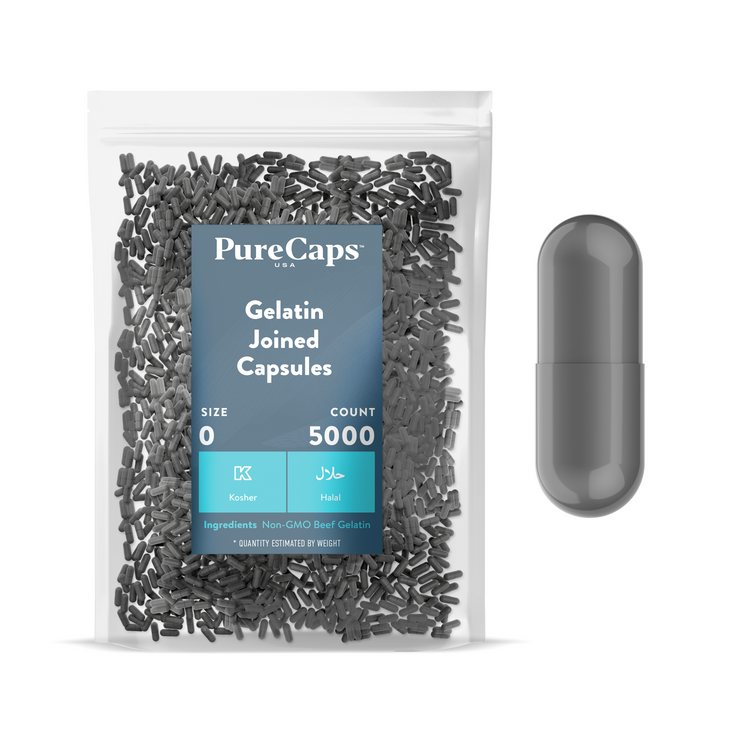 Size 0 Joined Metallic Gelatin Capsules