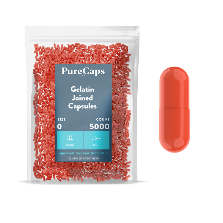 Size 0 Joined Solid Gelatin Capsules