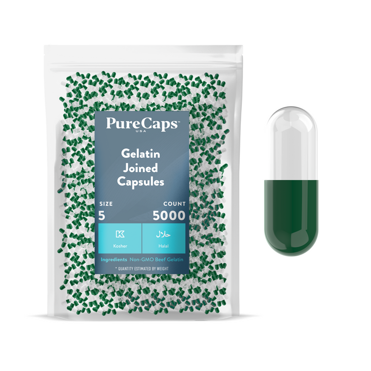 Size 5 Joined Two-Toned Gelatin Capsules