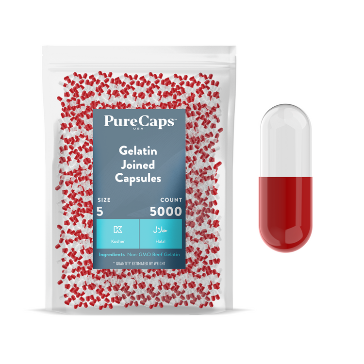 Size 5 Joined Two-Toned Gelatin Capsules