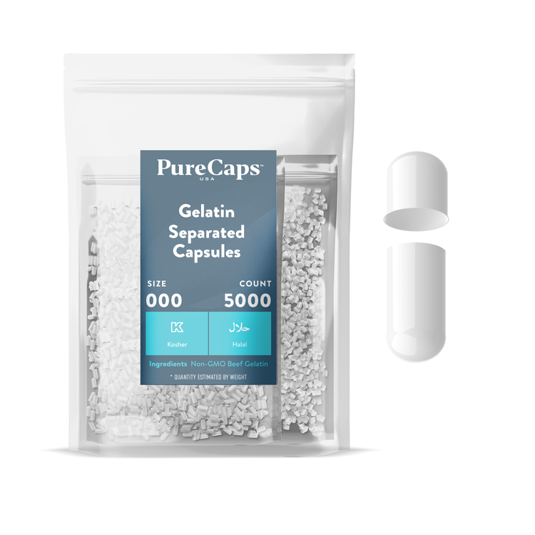Size 000 Separated Solid Gelatin Capsules