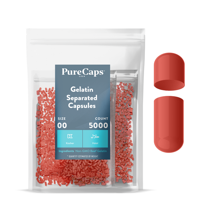 Size 00 Separated Solid Gelatin Capsules