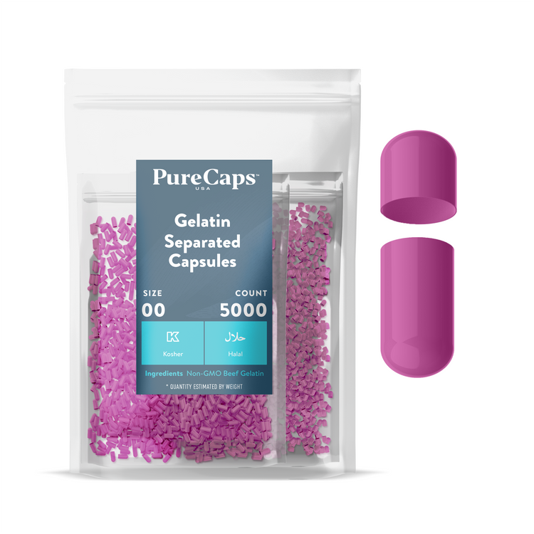 Size 00 Separated Solid Gelatin Capsules