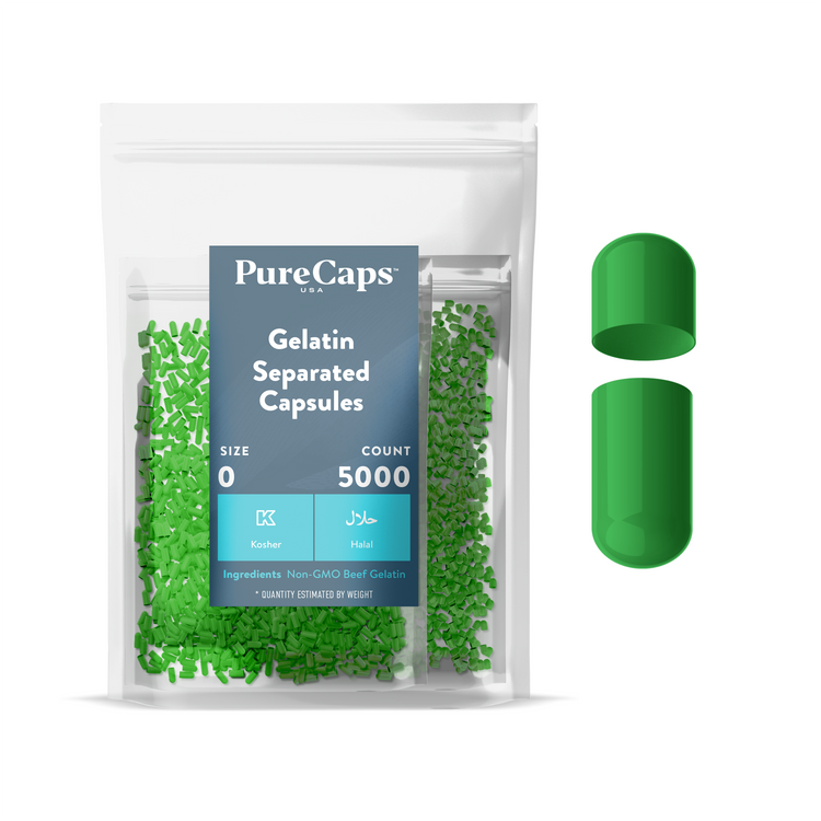 Size 0 Separated Solid Gelatin Capsules