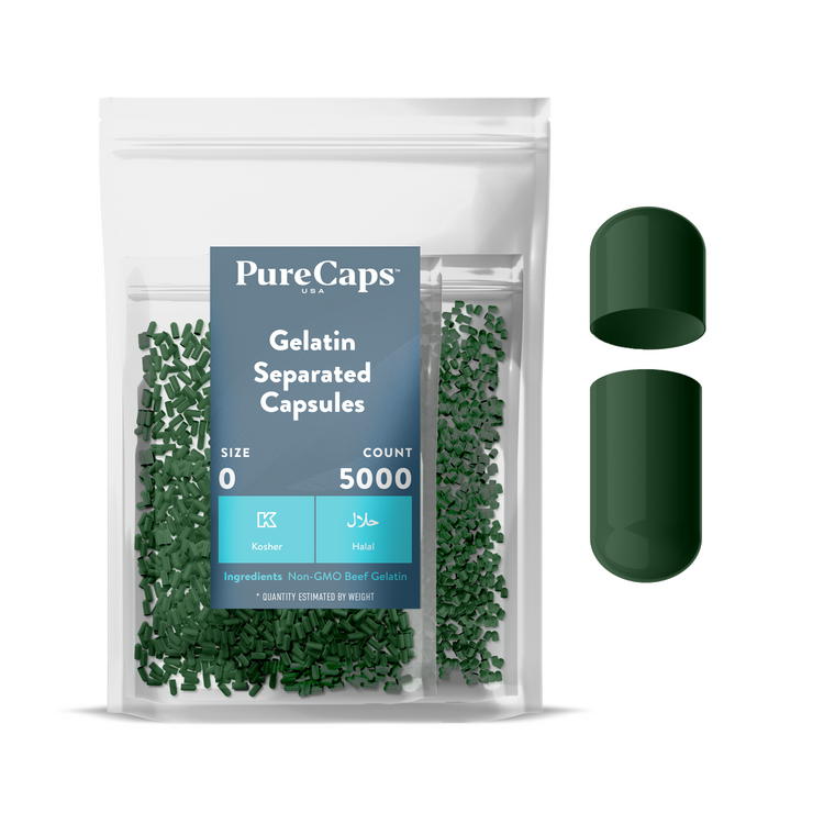Size 0 Separated Solid Gelatin Capsules