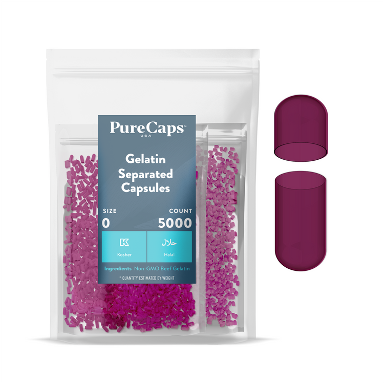 Size 0 Separated Solid Gelatin Capsules