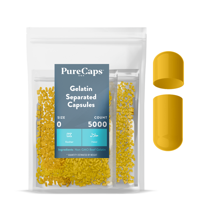Size 0 Separated Solid Gelatin Capsules