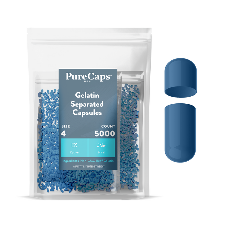 Size 4 Separated Solid Gelatin Capsules