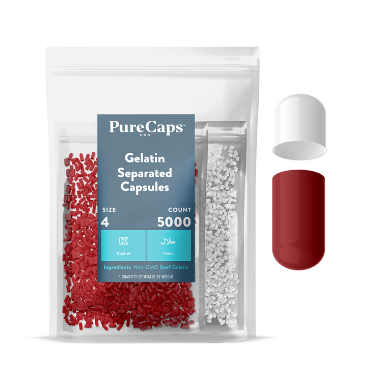 Size 4 Separated Two-Toned Gelatin Capsules