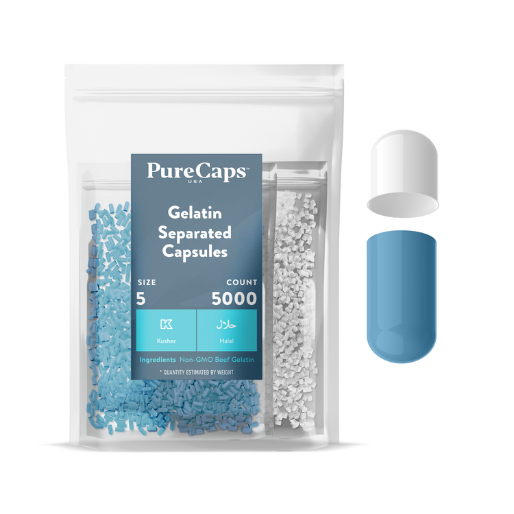 Size 5 Separated Two-Toned Gelatin Capsules