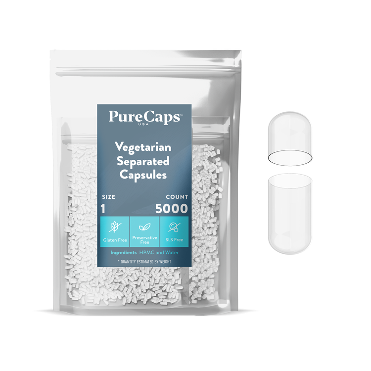 Size 1 Separated Clear Vegetarian Capsules