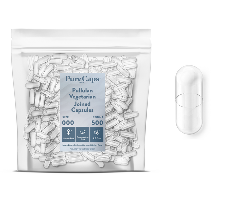 Size 000 Joined Clear Pullulan Capsules