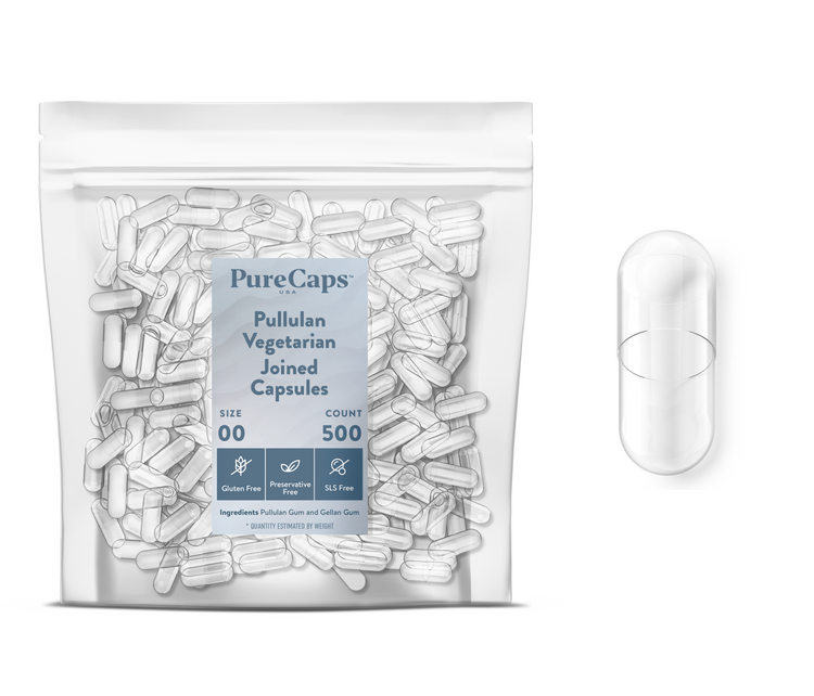 Size 00 Joined Clear Pullulan Capsules