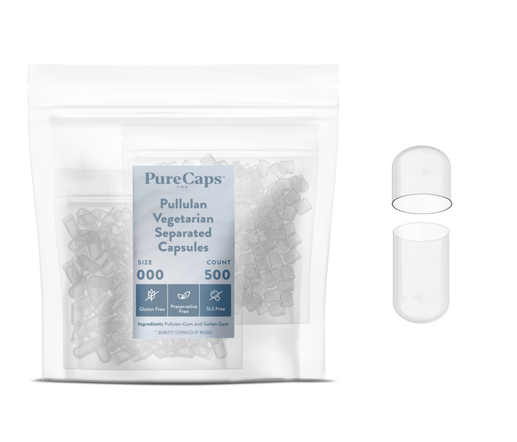 Size 000 Separated Clear Pullulan Capsules