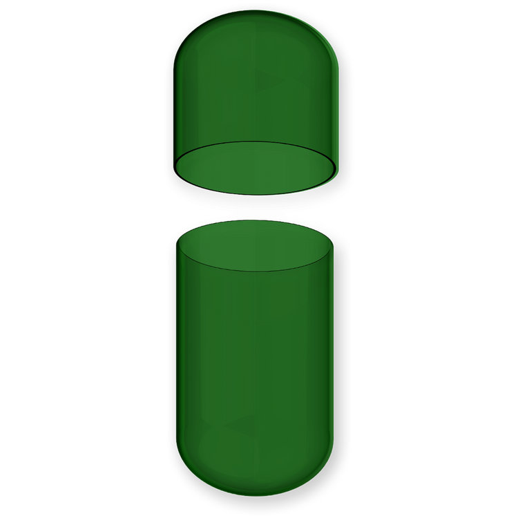 Size 0 Separated Solid Vegetarian Capsules