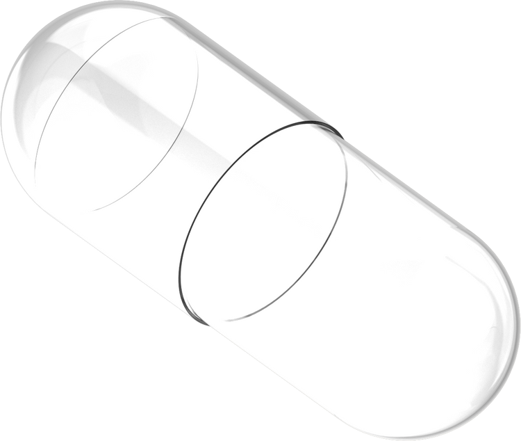 Size 00 Joined Clear Vegetarian Capsules