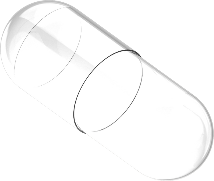 Size 0 Joined Clear Gelatin Capsules