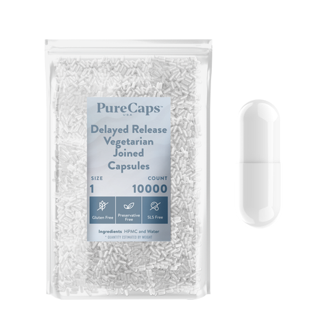 Size 1 Joined Solid Delayed Release Vegetarian Capsules