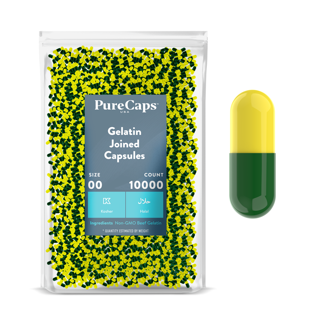 Size 00 Joined Two-Toned Gelatin Capsules