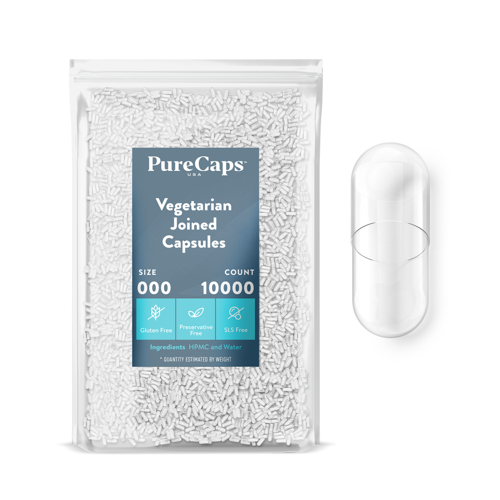 Size 000 Joined Clear Vegetarian Capsules (Carton)