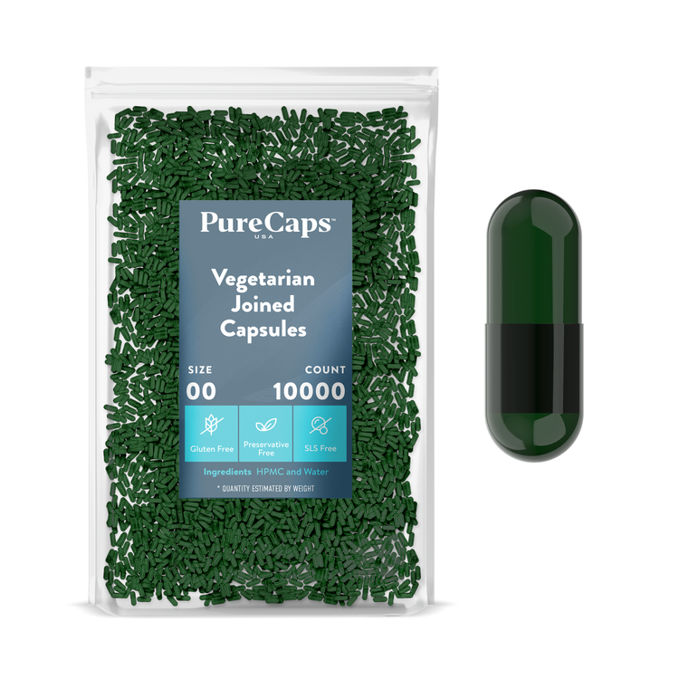 Size 00 Joined Solid Vegetarian Capsules