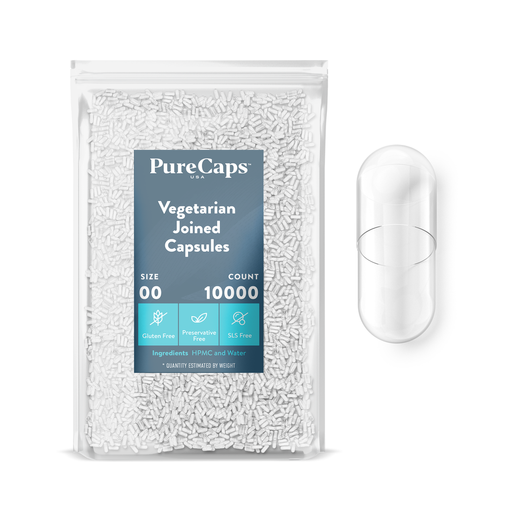 Size 00 Joined Clear Vegetarian Capsules (Carton)