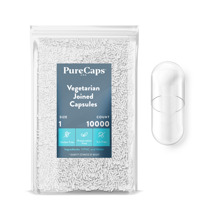 Size 1 Joined Clear Vegetarian Capsules (Carton)