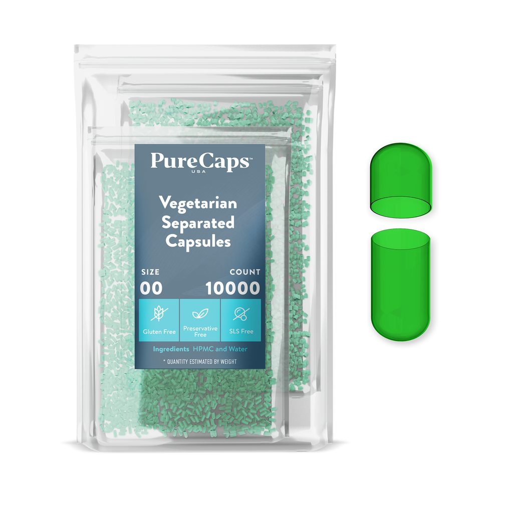 Size 00 Separated Solid Vegetarian Capsules