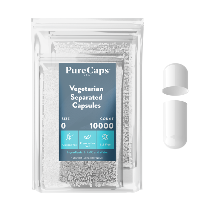 Size 0 Separated Solid Vegetarian Capsules