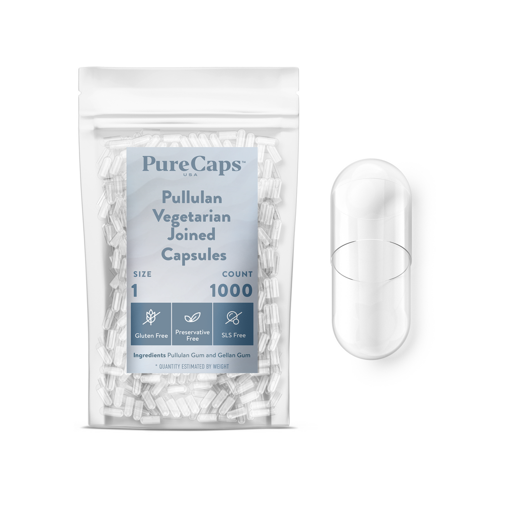 Size 1 Joined Clear Pullulan Capsules (Carton)
