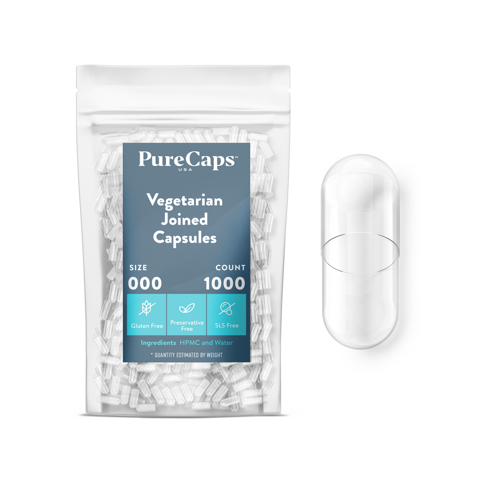 Size 000 Joined Clear Vegetarian Capsules